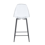 Lot de 4 tabourets de bar transparents, design moderne au look aérien, 51x45x102 cm, Noir