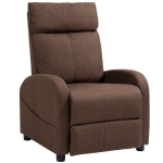 HOMCOM Poltrona Relax Reclinabile con Poggiapiedi in Tessuto Effetto Lino, 69x85x100 cm, Marrone