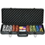 SPORTNOW Set Poker Complet cu 500 Jetoane, 5 Zaruri, 2 Pachete de Cărți, 3 Butoane
