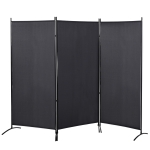 HOMCOM Paravent 3 panneaux dim. 2,53L x 0,5l x 1,82H m Store latéral Brise-Vue paravent sur Pied séparateur métal Polyester