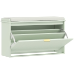 HOMCOM Banco Zapatero con Asiento Acolchado Cajón Abatible Estante Ajustable para Entrada Dormitorio 80x26x47,5 cm Verde Claro