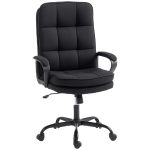HOMCOM Double Padded Linen-Look Office Chair - Black