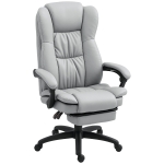 Vinsetto Cadeira de Escritório com Altura Ajustável 6 Pontos de Massagem e Apoio para os Pés Retrátil 68,5x68,5x113-121 cm Cinza
