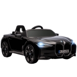 HOMCOM BMW i4 Licensed 12V Kids Electric Ride-On Car, with Remote Control, Portable Battery, Music, Horn, Headlights - Black