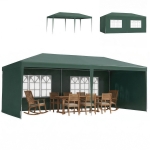 Outsunny 6x3 m Party Tent Gazebo Marquee Outdoor Patio Canopy Shelter with Windows and Side Panels, Green
