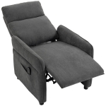 HOMCOM Recliner Armchair, Push Back Recliner Chair with Massage & Heat, Adjustable Armrests, Dual Side Pockets, Dark Grey