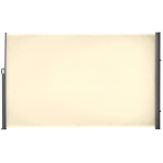 Outsunny Retractable Sun Side Awning Screen Fence - Patio Garden Wall Balcony Screening Panel Outdoor Blind Privacy Divider (3x1.8M, Cream White)