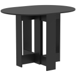 HOMCOM Folding Dining Table,  Drop-Leaf Table with Foldable Leaves for Small Spaces, Kitchen, Dining Room, Black