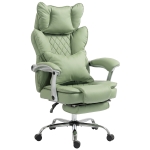 HOMCOM Executive Office Chair, PU Big and Tall Office Chair 180 kg with Wide Seat, Reclining, Lumbar Support, Light Green