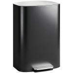 HOMCOM Poubelle cuisine 50L, poubelle à pédale, seau intérieur amovible, couvercle à fermeture douce, 45,1x36,5x62,6cm, noir