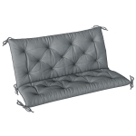 Outsunny 2 Seater Bench Cushion, Garden Chair Cushion with Back and Ties, Indoor and Outdoor Use, 98x100 cm, Dark Grey