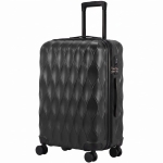 HOMCOM 65cm 64L Suitcase, Lightweight ABS Hard Shell Carry On Luggage with TSA Lock, Spinner Wheels, Telescopic Handle, Black