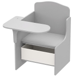 AIYAPLAY Kids Table and Chair Set, Children Desk and Chair with Storage Bins for Playing, Reading, Painting, for Ages 3-5, Grey