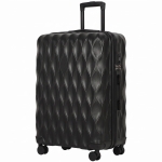 HOMCOM 77cm 98L Suitcase, Lightweight ABS Hard Shell Carry On Luggage with TSA Lock, Spinner Wheels, Telescopic Handle, Black