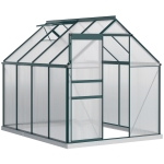 Outsunny Serra da Giardino in Policarbonato, Metallo e Alluminio, Anti-UV e Antivento, 190x253x199cm, Verde