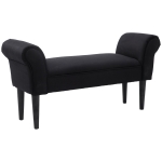 HOMCOM Banc Entrée Bout de Lit Rembourré pour Chambre à Coucher, Tissu à Voile, 102 x 36 x 51 cm, Noir