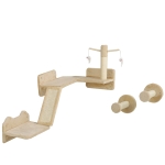 PawHut Katzen Kletterwand Set mit Kratzpfosten, Sprungplattformen und Spielbällen, zum Klettern und Ausruhen, Beige