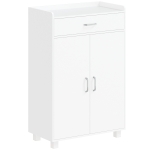 HOMCOM Pantofar cu 1 Sertar și 5 Rafturi Dulap pentru Pantofi Modern Rafturi Reglabile 6 Perechi 62,5x35x95 cm Alb