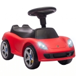 AIYAPLAY Carro sem Pedais para Crianças 18-36 Meses com Licença Porsche, 2 Faróis, Buzina e Som de Arranque, 63x28,5x38 cm, Vermelho
