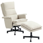 HOMCOM Fauteuil massant électrique relaxant avec repose-pieds et télécommande tissu imitation lin 78 x 93 x 99 cm beige