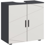 kleankin Dulap Sub Lavoar pentru Baie cu 2 Uși, pentru Lavoar pe Piedestal, 60x30x60cm, Gri