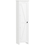 HOMCOM Armoire de Rangement buffet cuisine avec 2 étagères réglables- Hauteur 170 cm en Bois Blanc