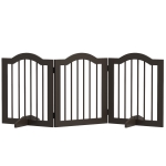PawHut Hunde-Absperrgitter, 3 Paneele, klappbar, Massivholz und MDF, 154,5 x 29,5 x 61 cm, Kaffee
