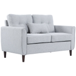 HOMCOM Sofá de 2 Plazas con Cojines y Asiento Acolchado Funda de Almohada Lavable 140x78x83 cm Gris Claro