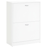 HOMCOM Zapatero Moderno Zapatero de Entrada Recibidor Estrecho con 2 Cajones y Estantes Ajustables para Pasillo 60x24x80 cm Blanco