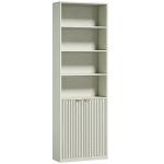 HOMCOM Bookcase Adjustable Shelf Bookshelf Anti-Tip Hardware 6-Tier, Light Green