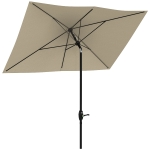 Outsunny Parasol rectangulaire inclinable 2x3 m avec manivelle toile polyester imperméabilisée haute densité 180g/m² crème