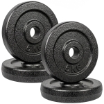 SPORTNOW Weight Plates Set, 1"/2.5cm Weight Disc Pair, 4 x 5kg Metal Dumbbell/Barbell Plates for Home Gym