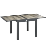 Outsunny Gartentisch, ausziehbar, pflegeleicht, Aluminiumrahmen, Holzoptik, 160 x 80 x 75 cm
