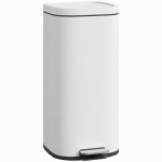 HOMCOM 30L Kitchen Bin, Compact Pedal Bin with Soft-Close and Stay-Open Lid, Removable Bucket for Kitchen, Home, Office, Cream