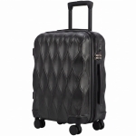 HOMCOM 56cm 41L Suitcase, Lightweight ABS Hard Shell Carry On Luggage with TSA Lock, Spinner Wheels, Telescopic Handle, Black