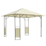 Outsunny Gazebo 3x3 m con Tettuccio Rinforzato e 4 Viti, in Acciaio Verniciato a Polvere, Nero e Crema