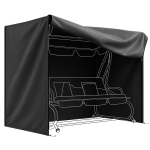 Outsunny Housse de Protection balancelle de Jardin 3 places, bâche étanche et anti-UV 420D, dim. 2,20L x 1,25l x 1,72H m PE Noir