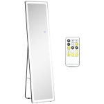 HOMCOM 2 in 1 Standspiegel mit LED-Licht, freistehend, Aluminium, einstellbares Licht, 40 cm x 37 cm x 157,5 cm