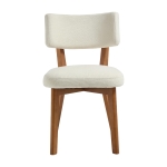 Stylish Mid-Century Dining Chairs with Ergonomic Backrest, Comfortable Upholstered Side Chairs for Dining Room, 47L x 54.5W x 77H cm, Beige