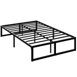 HOMCOM 4ft Small Double Bed Frame with Underbed Storage and Steel Slat Support, 32.5 cm Height, Noise-Free, Black