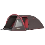 Cort de Camping Outsunny de 2-4 Persoane cu Camere Separate, Impermeabil cu Uși Duble, Gri
