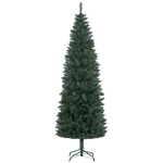 HOMCOM Sapin de Noël Artificiel 210 cm Arbre de Noël Slim avec support en acier pliable, 687 branches épines Vert