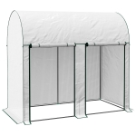 Outsunny Serre de jardin 2 m² dim. 2L x 1l x 1,78H m 2 Portes zippées enroulables Acier PE Haute densité 140 g/m² Anti-UV blanc