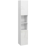 kleankin Mobile Bagno Alto Slim 181.5cm con Ripiani Aperti e 2 Armadietti, 30x30x181.5 cm, Bianco