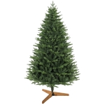 HOMCOM Kunstmatige kerstboom 180 cm met grenenhouten standaard, Noordse den met klapsysteem, 889 takpunten, Groen