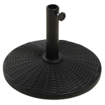 Outsunny Bază Rotundă pentru Umbrelă, Efect Ratan, de 12,5 kg, Suport pentru Stâlpi de 38mm și 48mm, Ø44,5 cm, Negru