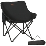 Outsunny Chaise de camping pliable avec sac de transport et pochette latérale compact ultra légère noir