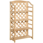 Outsunny Scaffale Portapiante Pieghevole con 4 Mensole Regolabili in Legno