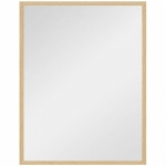 HOMCOM Miroir mural rectangulaire 90 x 70 cm, cadre en bois, idéal pour la salle de bain, salon ou chambre, naturel
