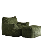 Soft Bean Bag Sofa with High-Quality Sponge and Large Armrests, Cozy Plush Lounger for Bedrooms, 103L x 90W x 70H cm, Green